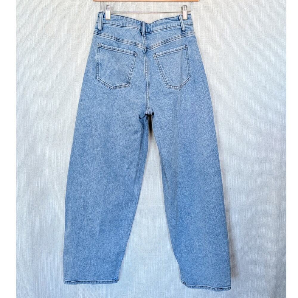 Quince Bella Stretch Barrel Jeans in Cool Blue Womens 26 Denim High-rise Ankle - Picture 3 of 12